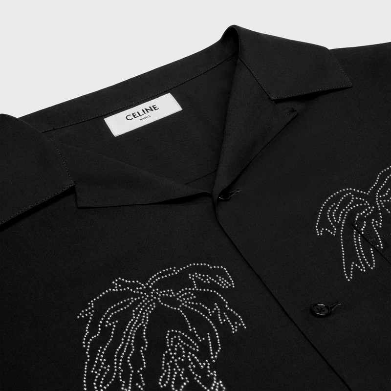 Embroidered Hawaiian shirt in viscose 3