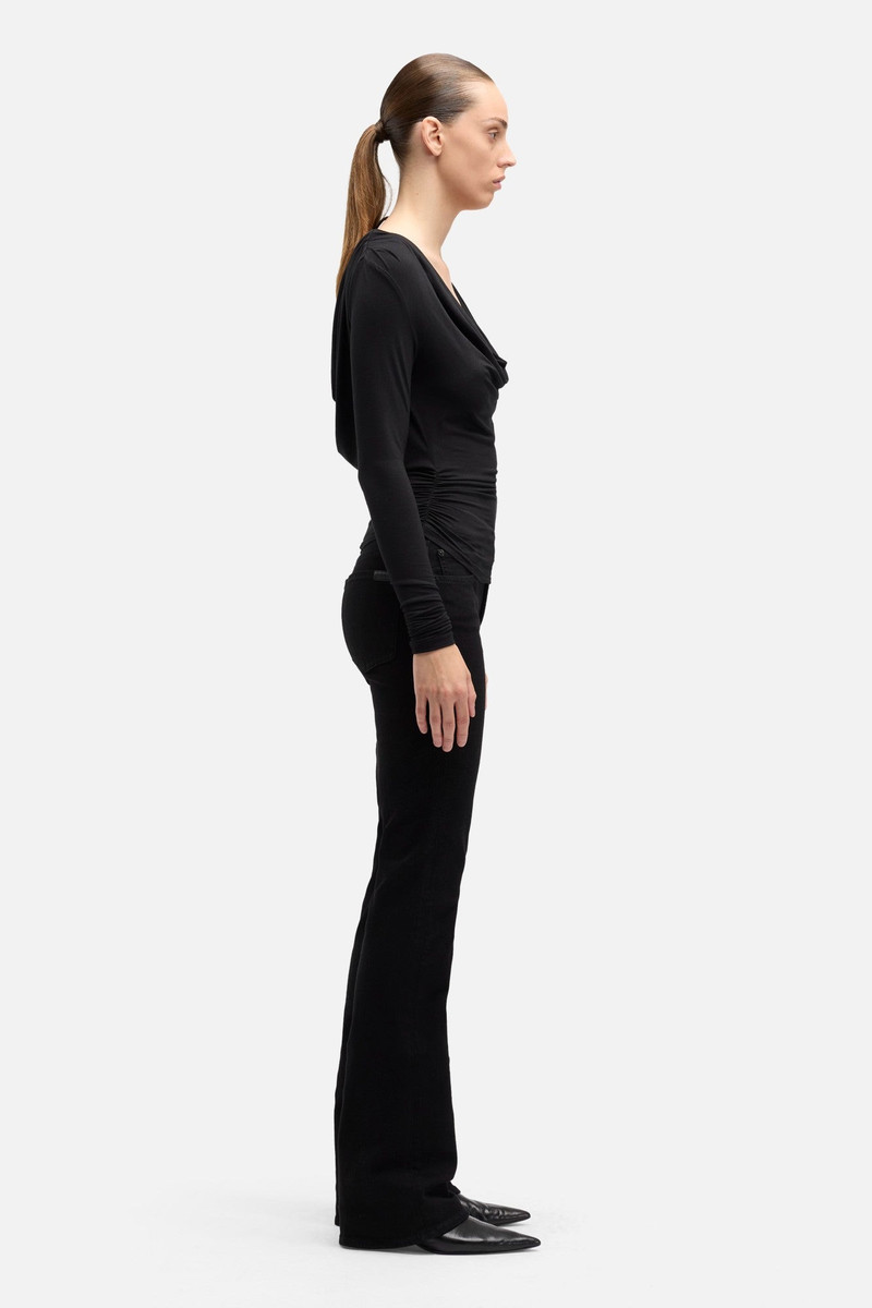 Long Sleeve Draped Top in Black 6