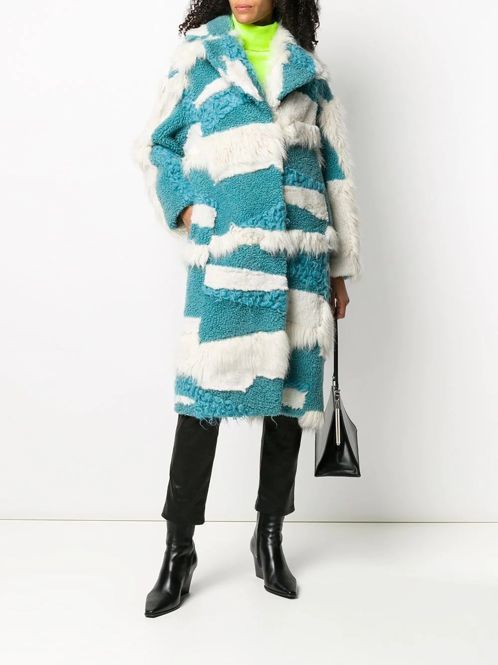 oversized panelled coat - 2