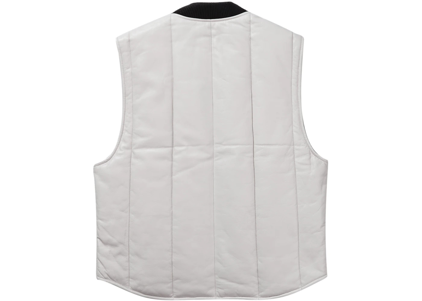 Supreme Dickies Leather Work Vest White - 3