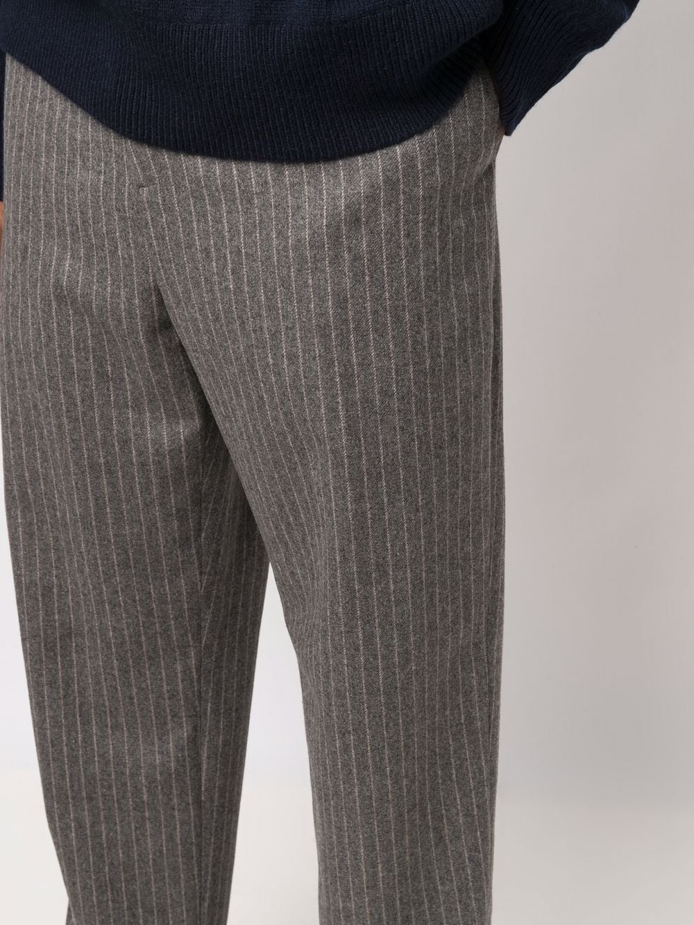 pinstriped straight-leg trousers - 5