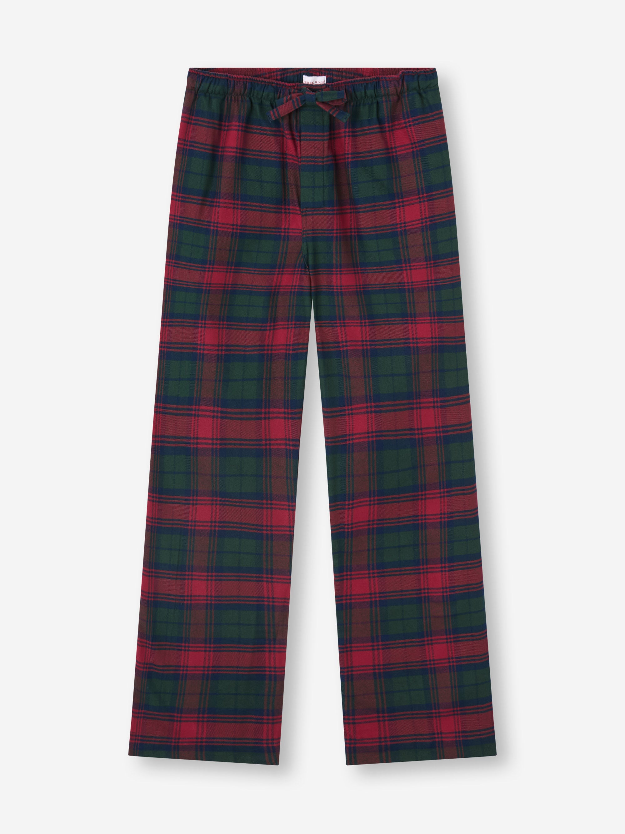 Men's Lounge Pants Kelburn Brushed Cotton Burgundy Red & Green Check - 2