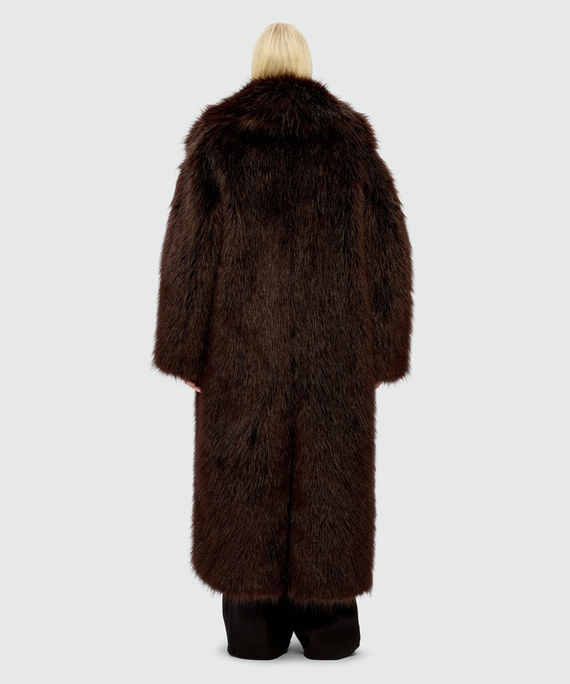 Long brown faux fur coat 3