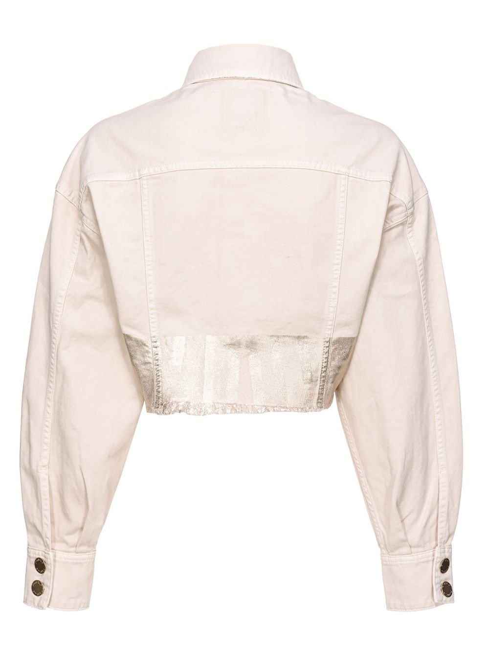metallic panelled denim jacket - 2
