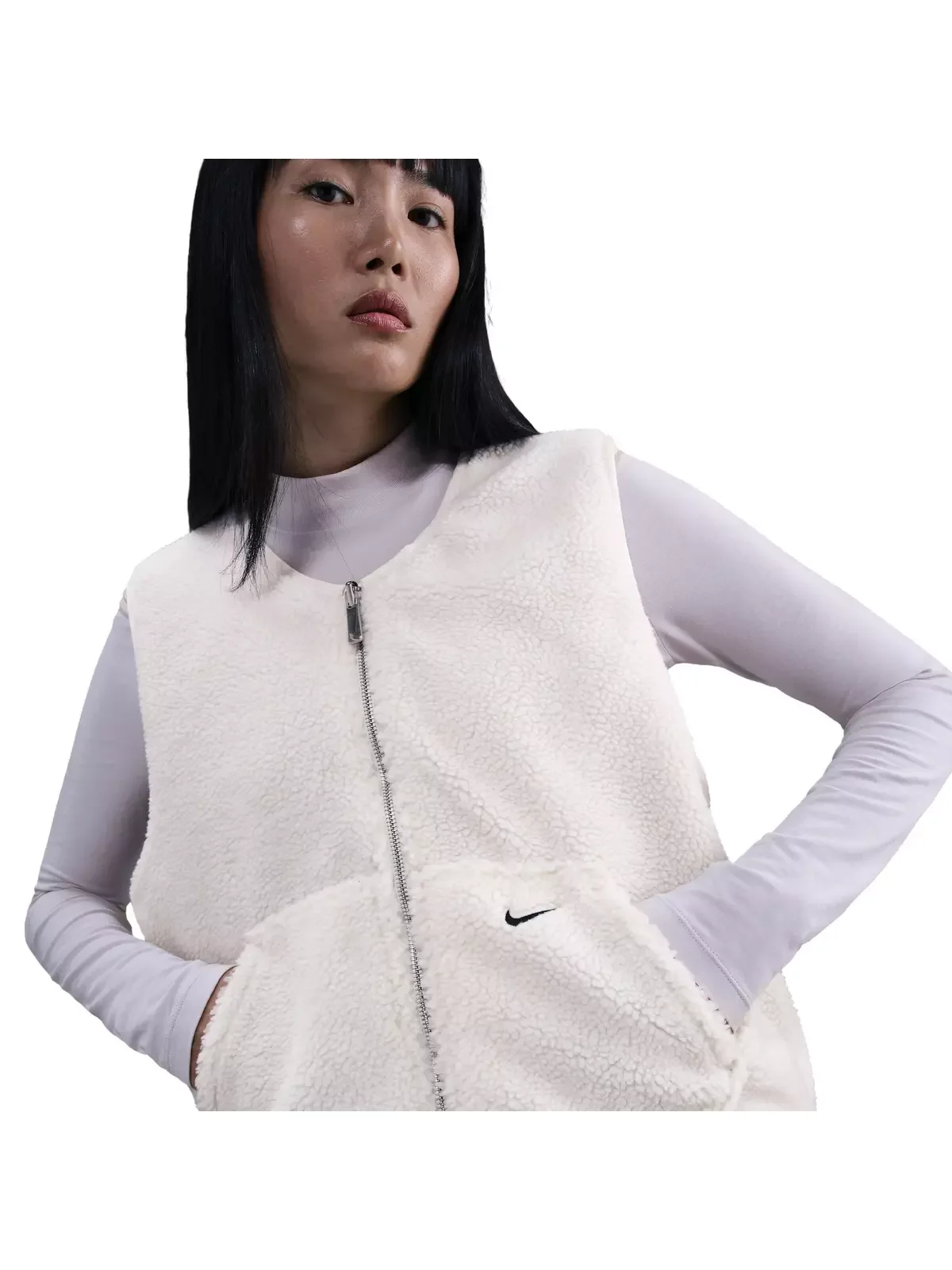 Women's Sportswear High-Pile Fleece Vest -Pink - 1