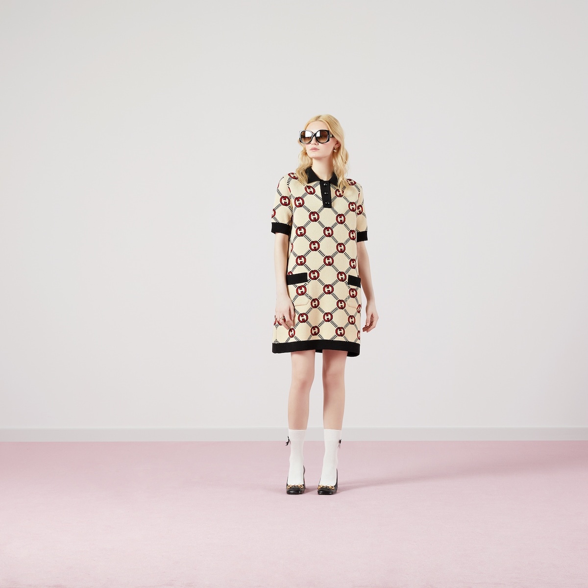 [GUCCI]★Reversible Interlocking G polo dress in multicolour GUCCI Reversible Interlocking G polo dress | REVERSIBLE