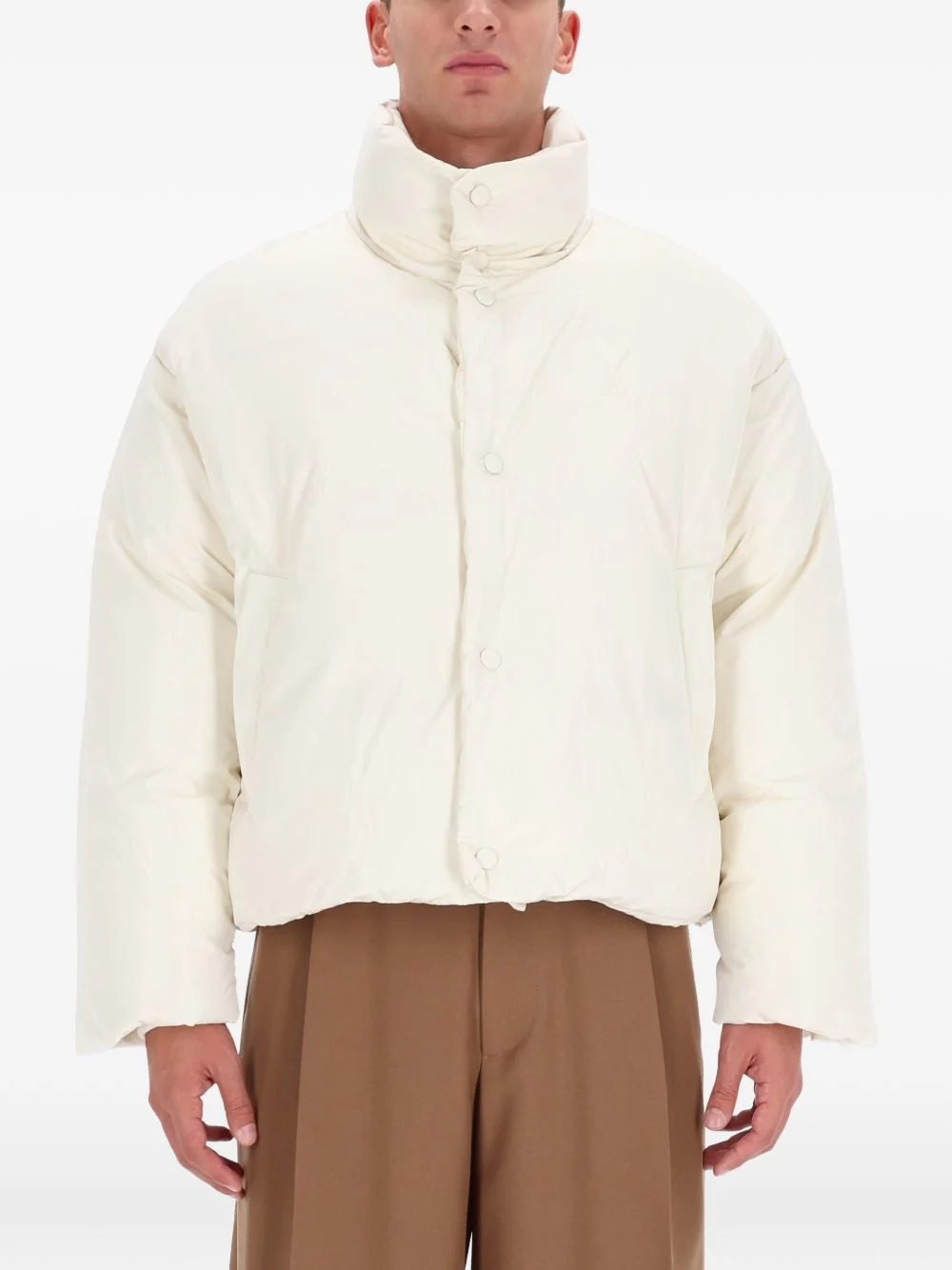 button funnel-neck jacket - 1