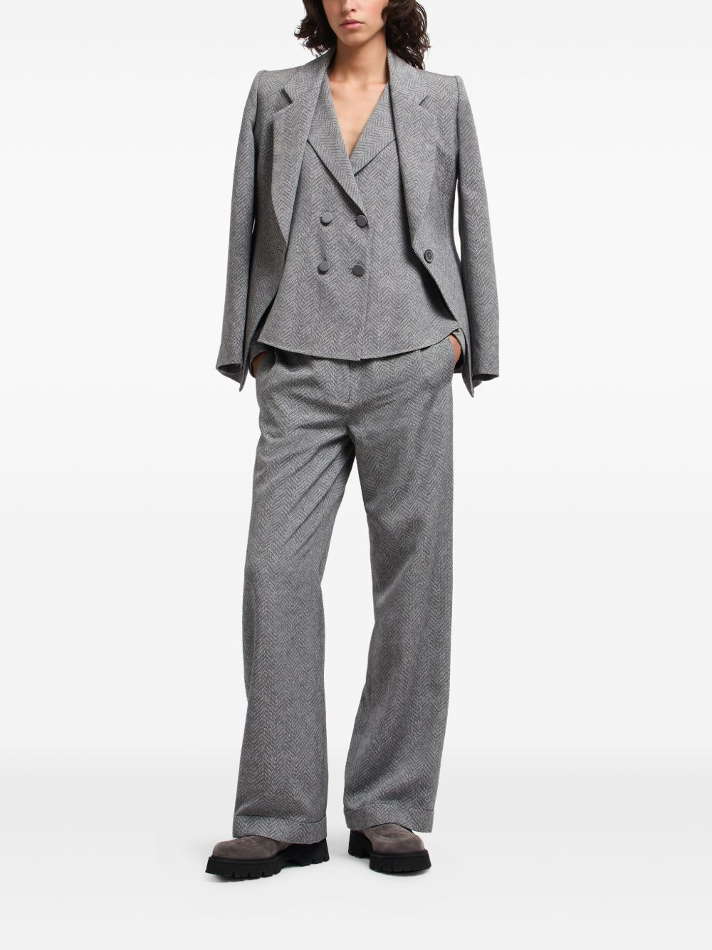 herringbone trousers - 2