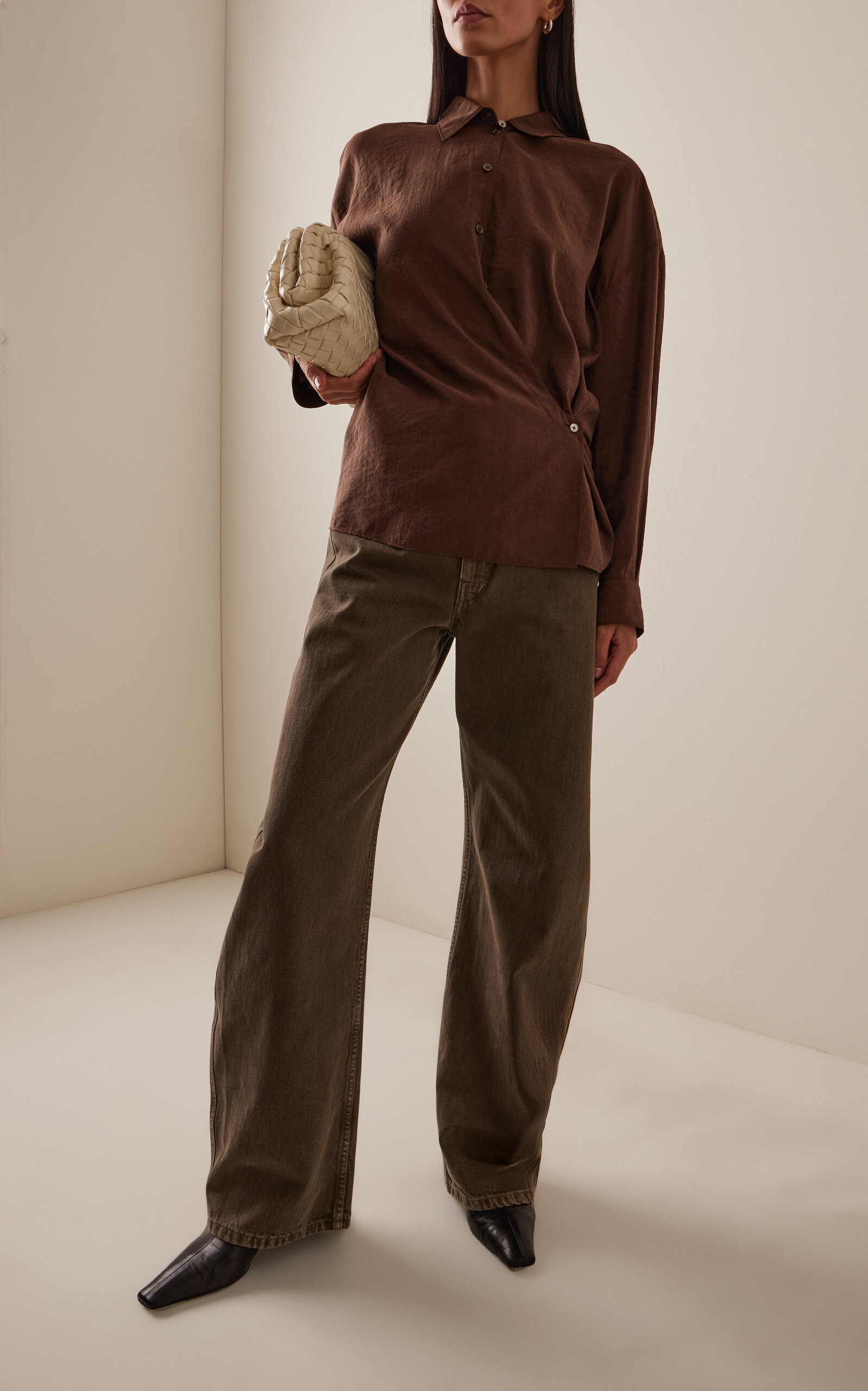 Twisted Silk-Bend Top brown - 3