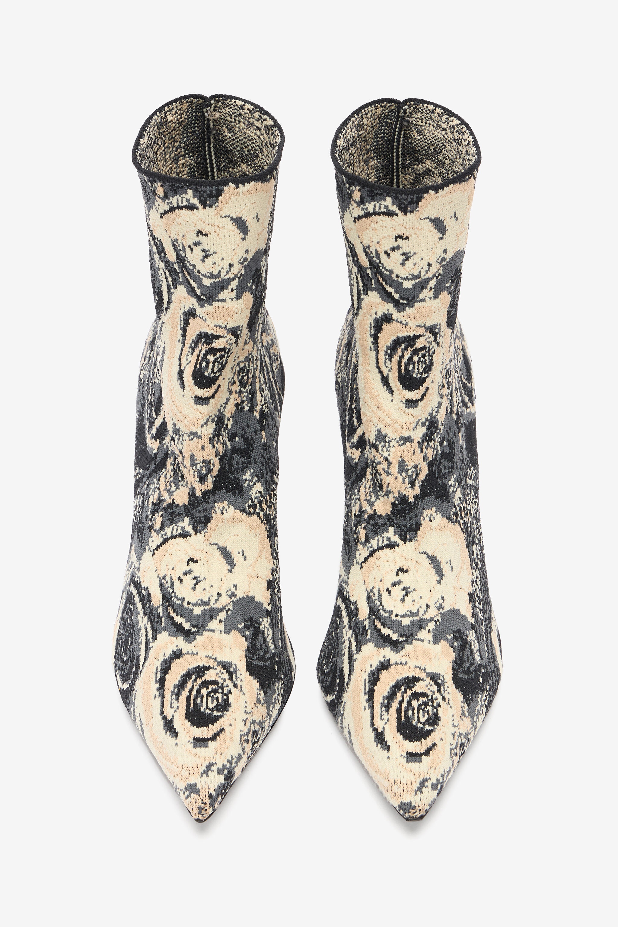 Ankle Boots With Rose Inlay - 6