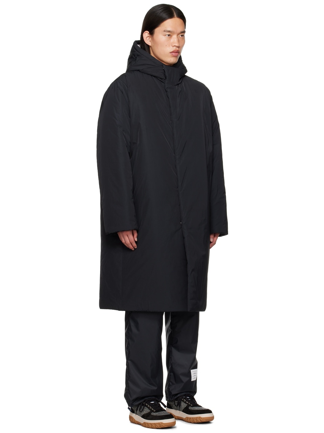 Black Tech Hooded Down Jacket - 2