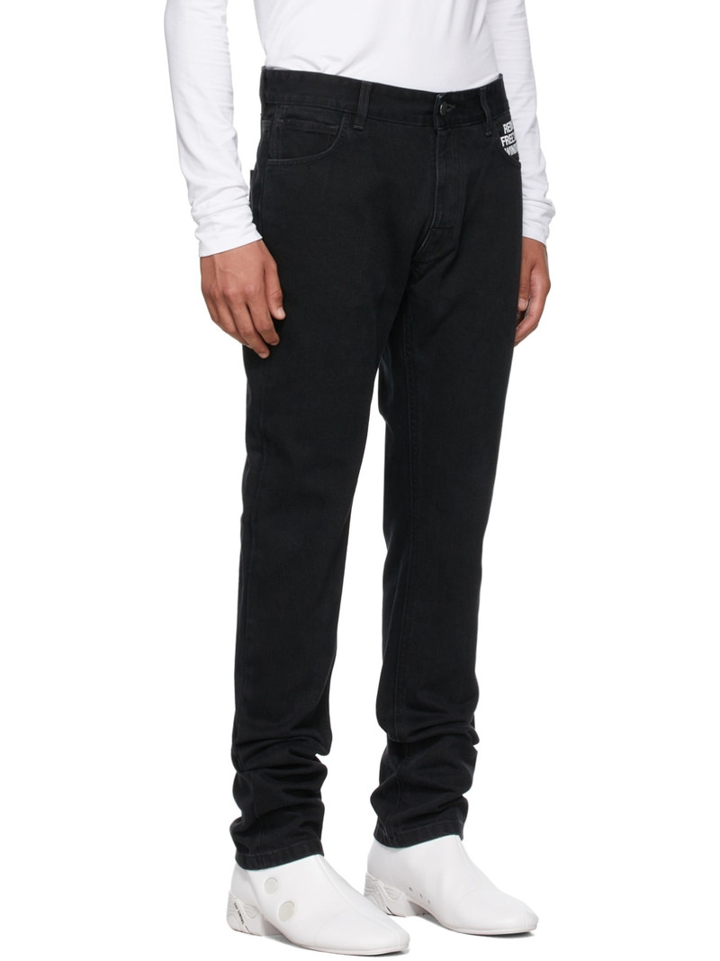Raf Simons Black Denim Picture Patch Jeans outlook