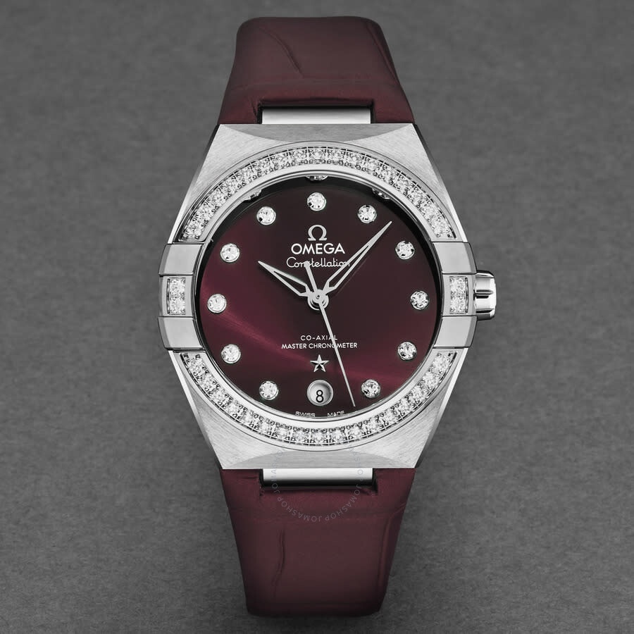 Omega Constellation Automatic Chronometer Diamond Red Dial Ladies Watch 131.18.36.20.61.001 - 4