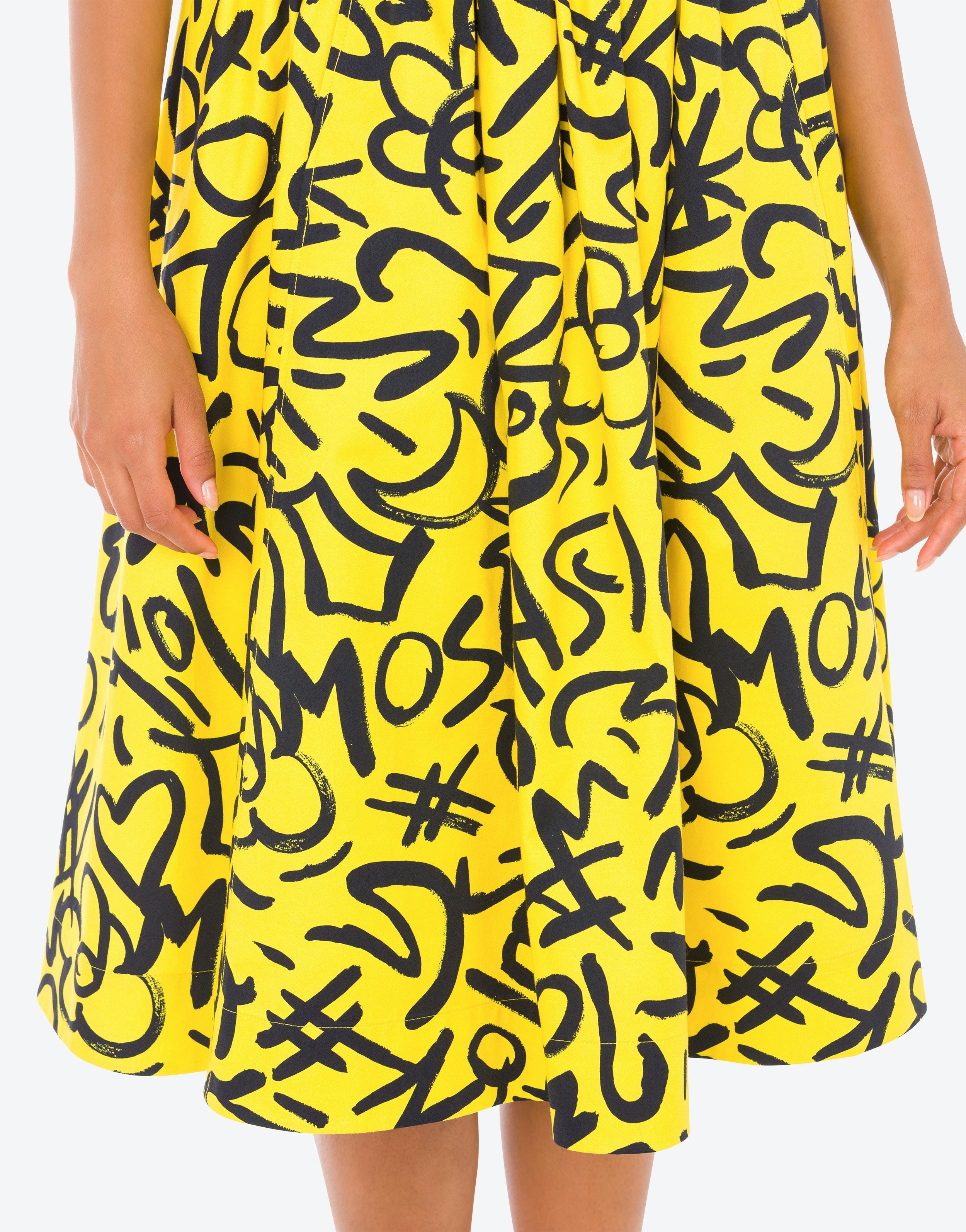 SCRIBBLE PRINT POPLIN SKIRT - 4