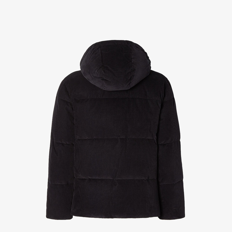 Puffer jacket Black corduroy down jacket 2
