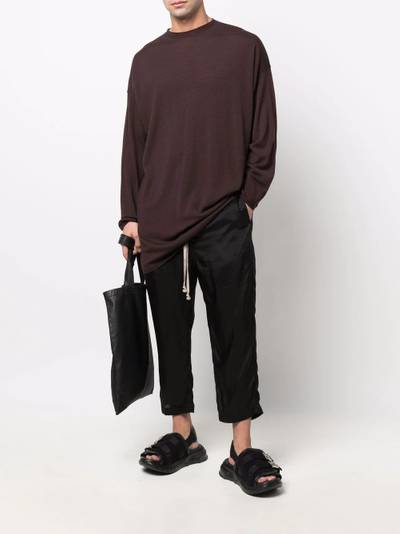 Rick Owens drawstring slim cropped trousers outlook