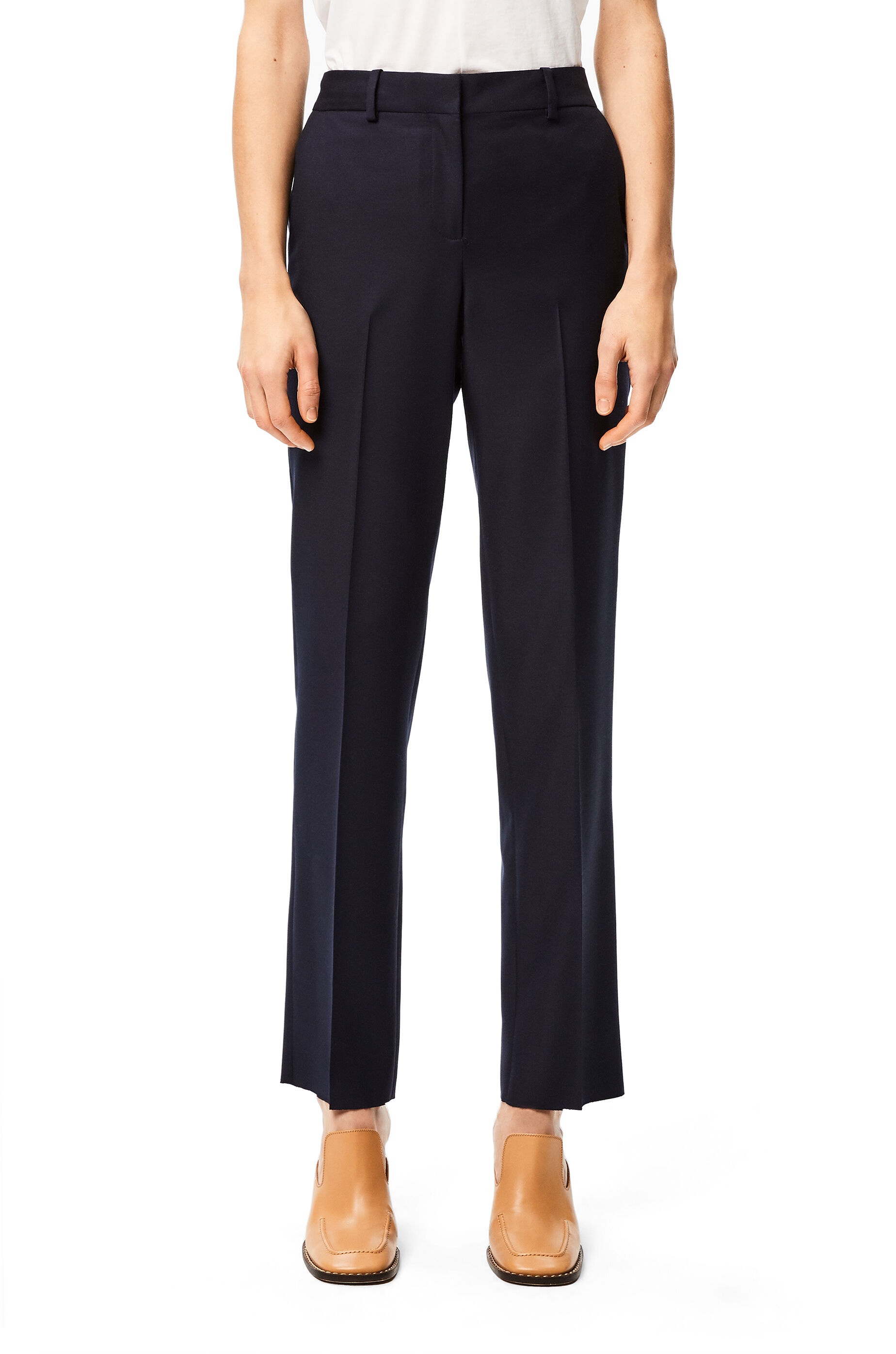 Cropped tapered trousers in wool - 3