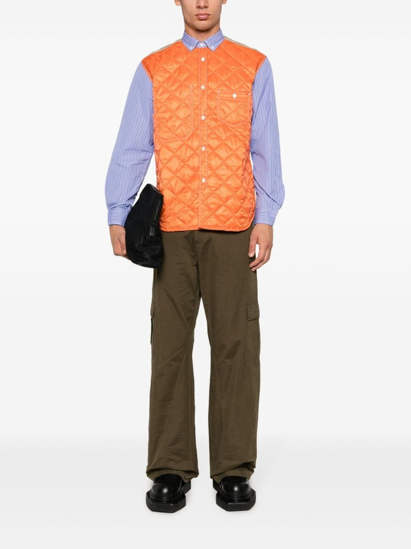 Junya Watanabe MAN quilted-panel striped shirt outlook