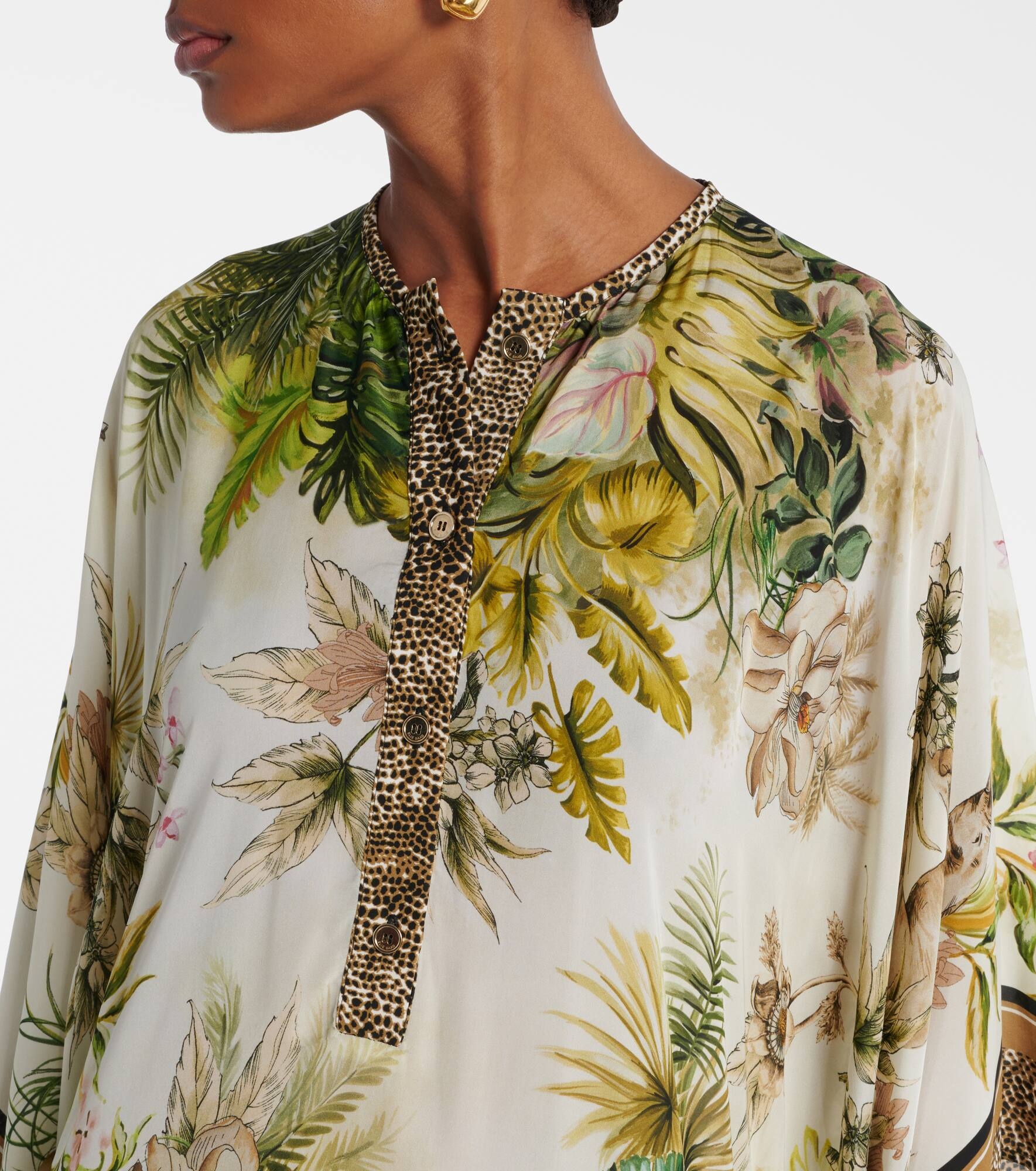 Savannah printed chiffon kaftan - 4