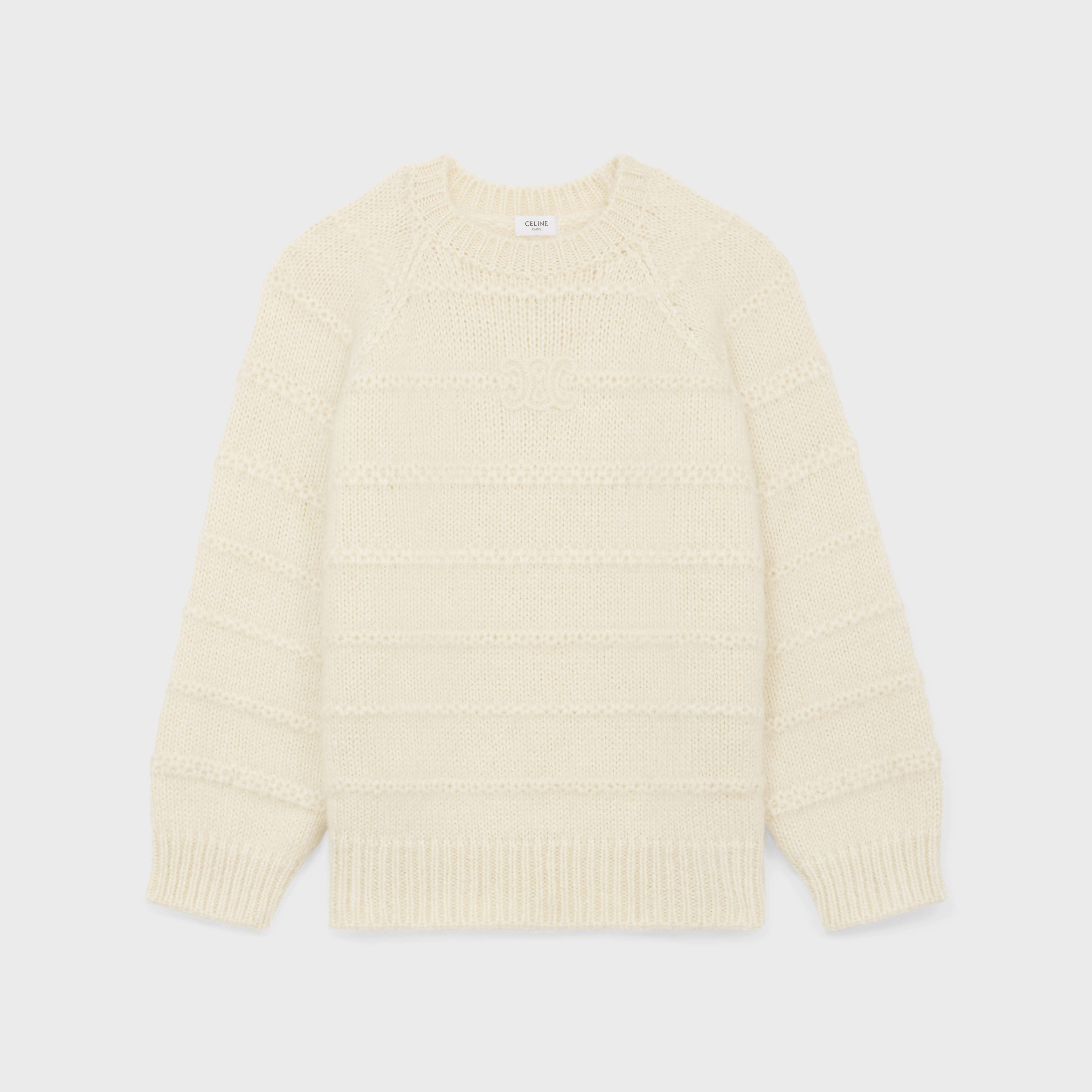 triomphe crew neck sweater in mohair and silk - 1