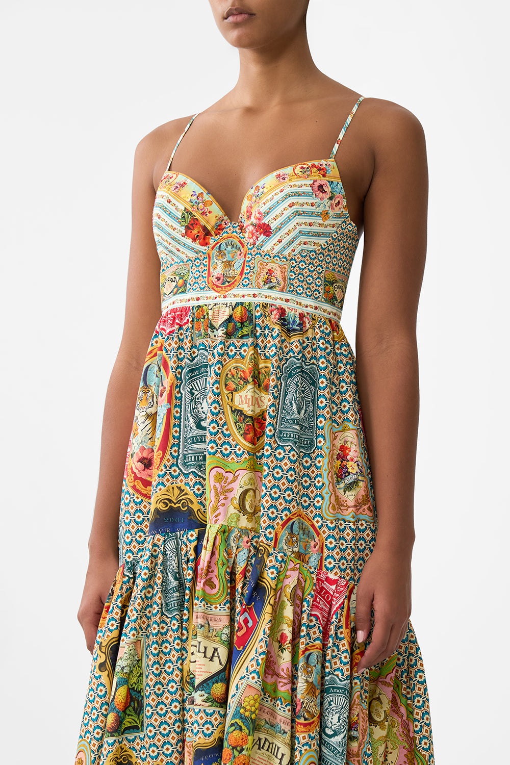 STRAPPY DRESS WITH FULL SKIRT - 5