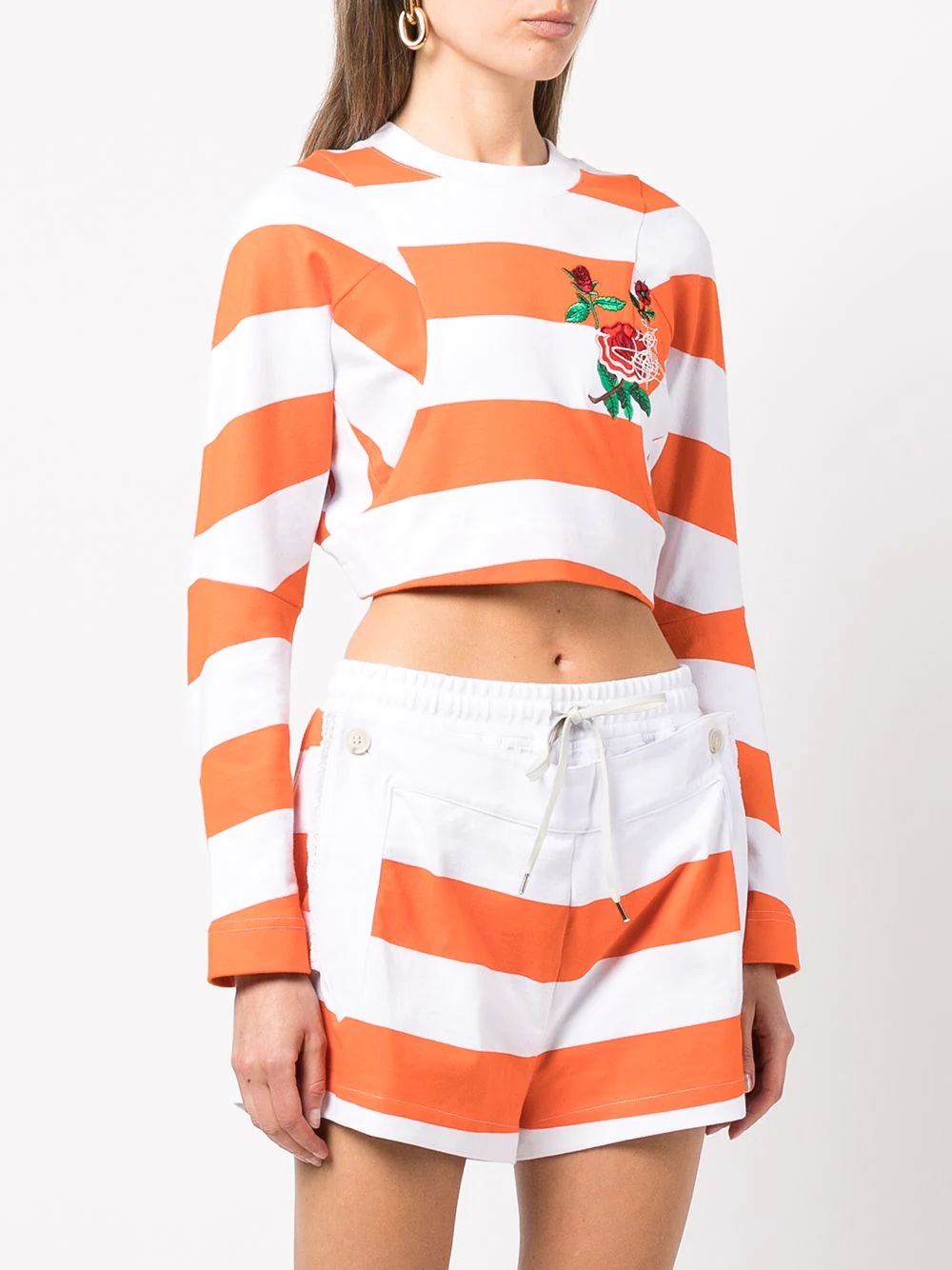 cropped stripe sweatshirt - 3