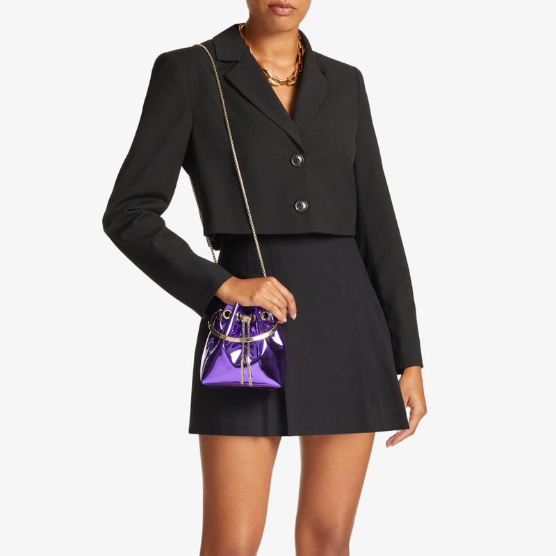 JIMMY CHOO Bon Bon
Cassis Mirror Fabric Mini Bag with Metal Handle outlook