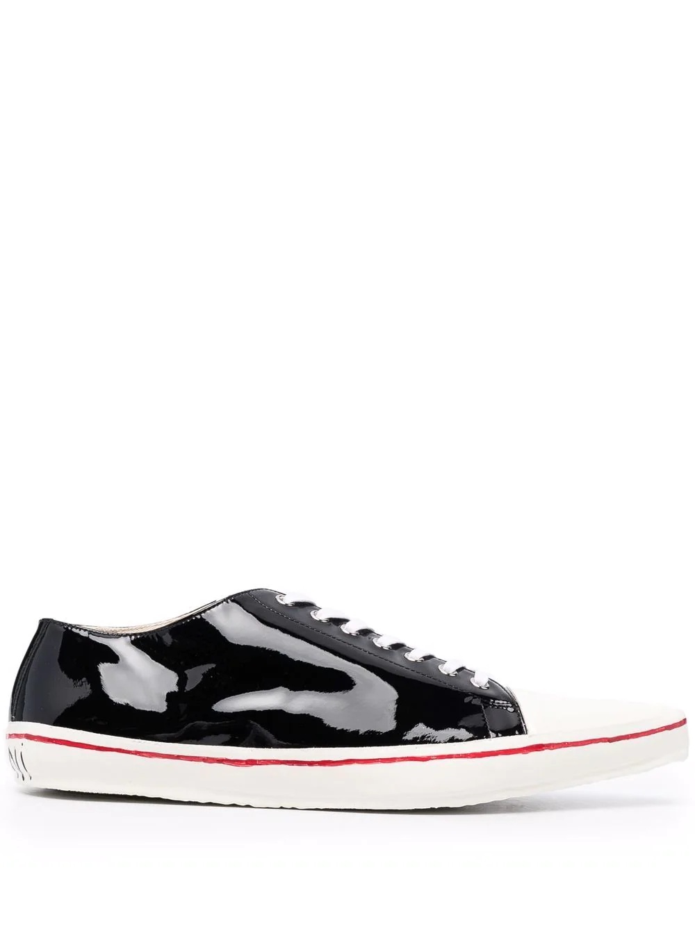 high-shine finish sneakers - 1