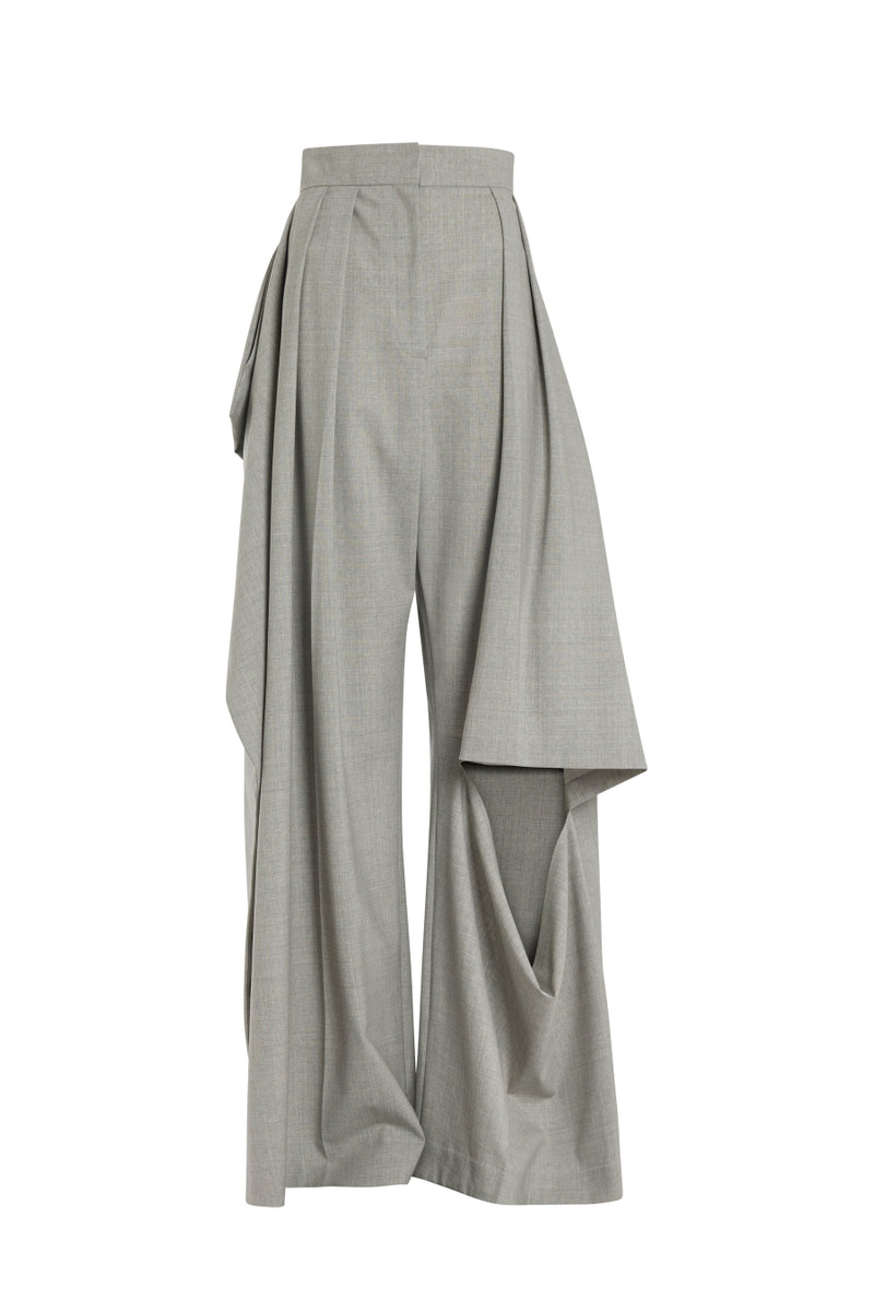 A.W.A.K.E. MODE SLIT KNEE TROUSERS LIGHT GREY MELANGE outlook
