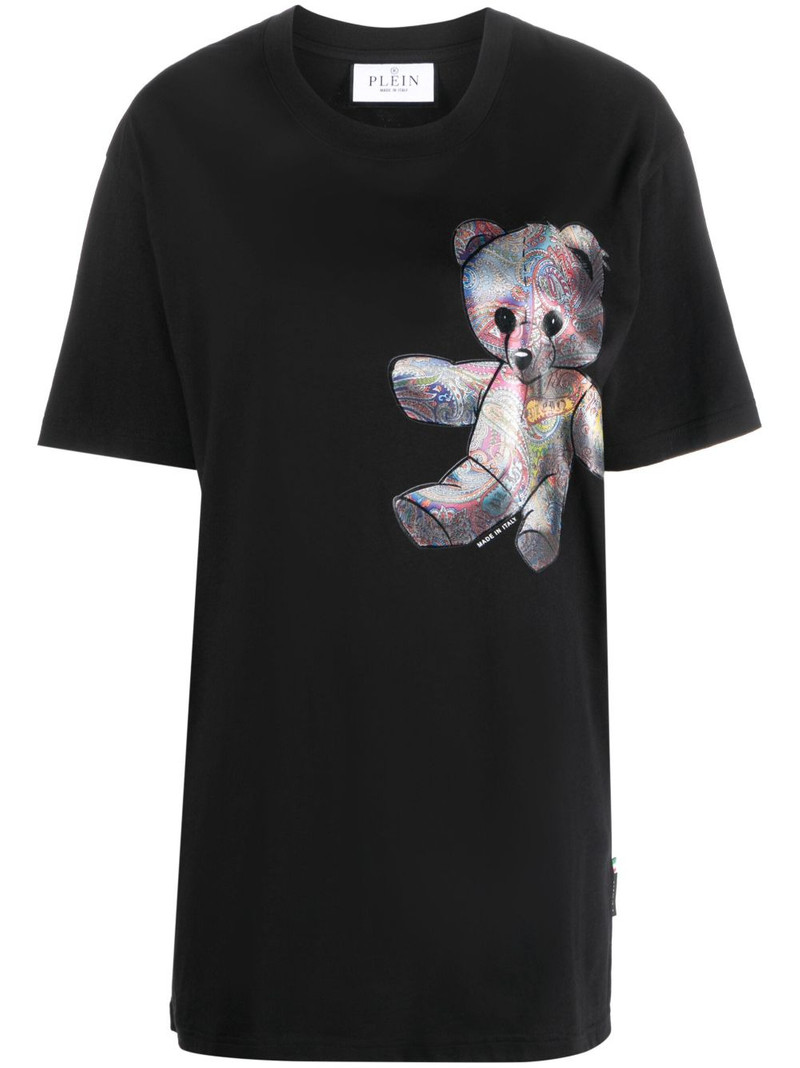 teddy bear-print cotton T-shirt 1