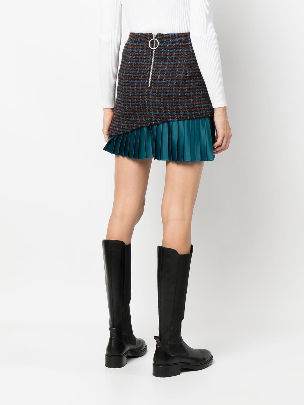 layered  checked mini skirt - 4
