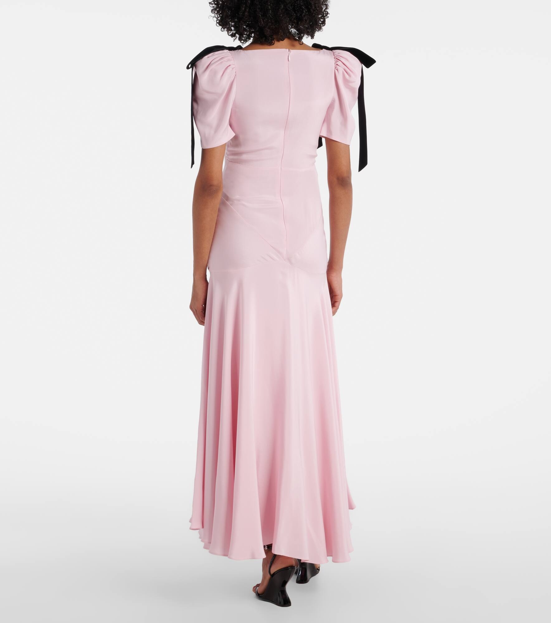 Bow-detail silk crêpe gown - 3