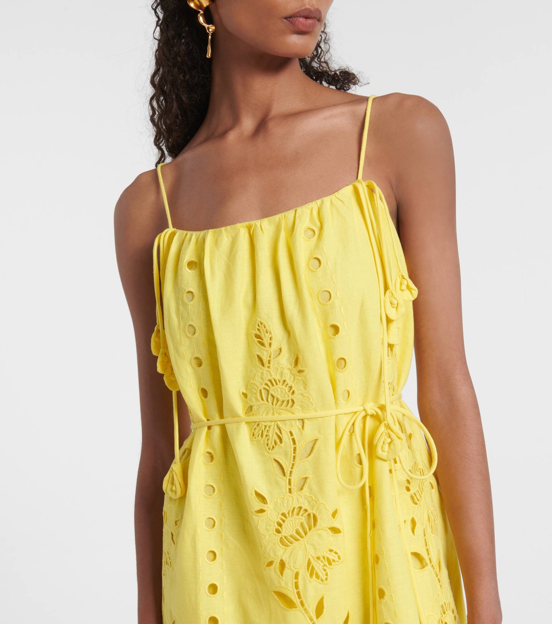 Richelieu linen-blend maxi dress - 4