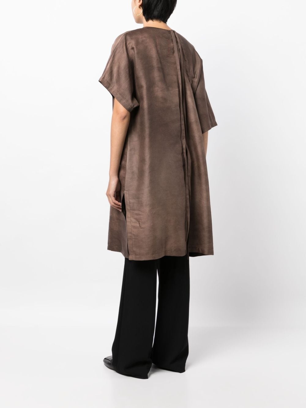 asymmetric drawstring T-shirt - 4