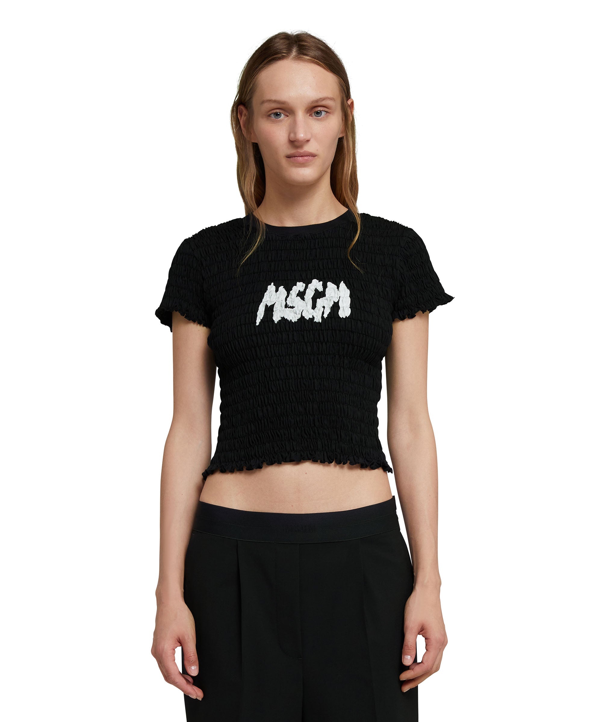 Embossed T-Shirt with new brushstroke logo - 2