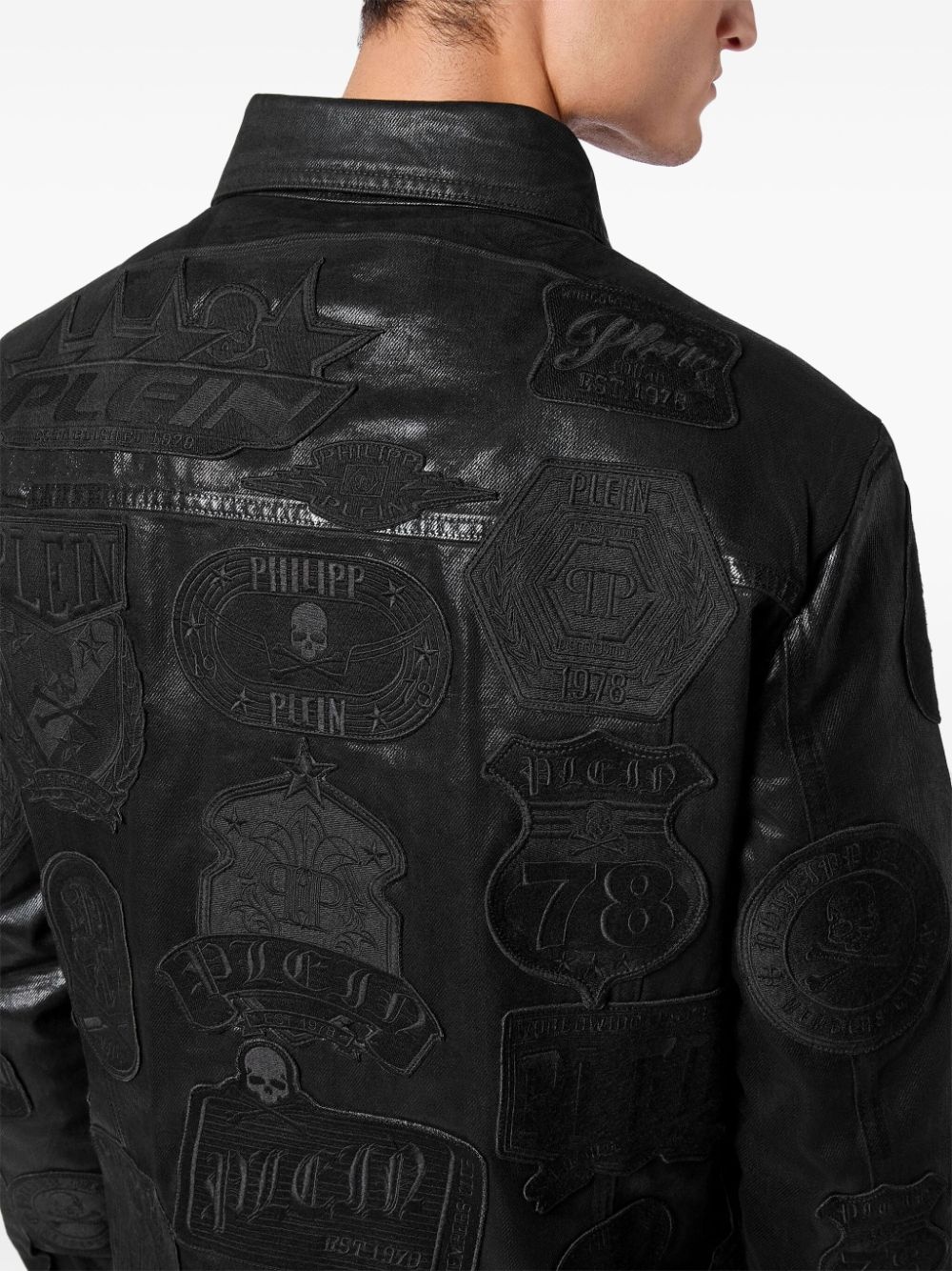 zipped denim jacket - 4