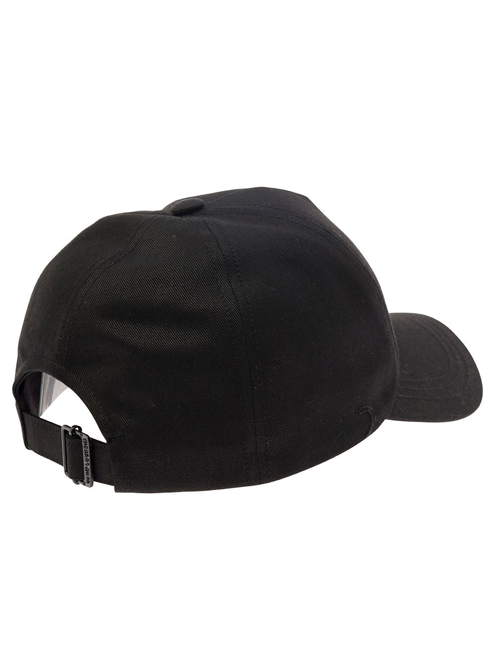 Saint Laurent Women Black Baseball Cap With Tonal Embroidery In Cotton And Linen Woman - 2