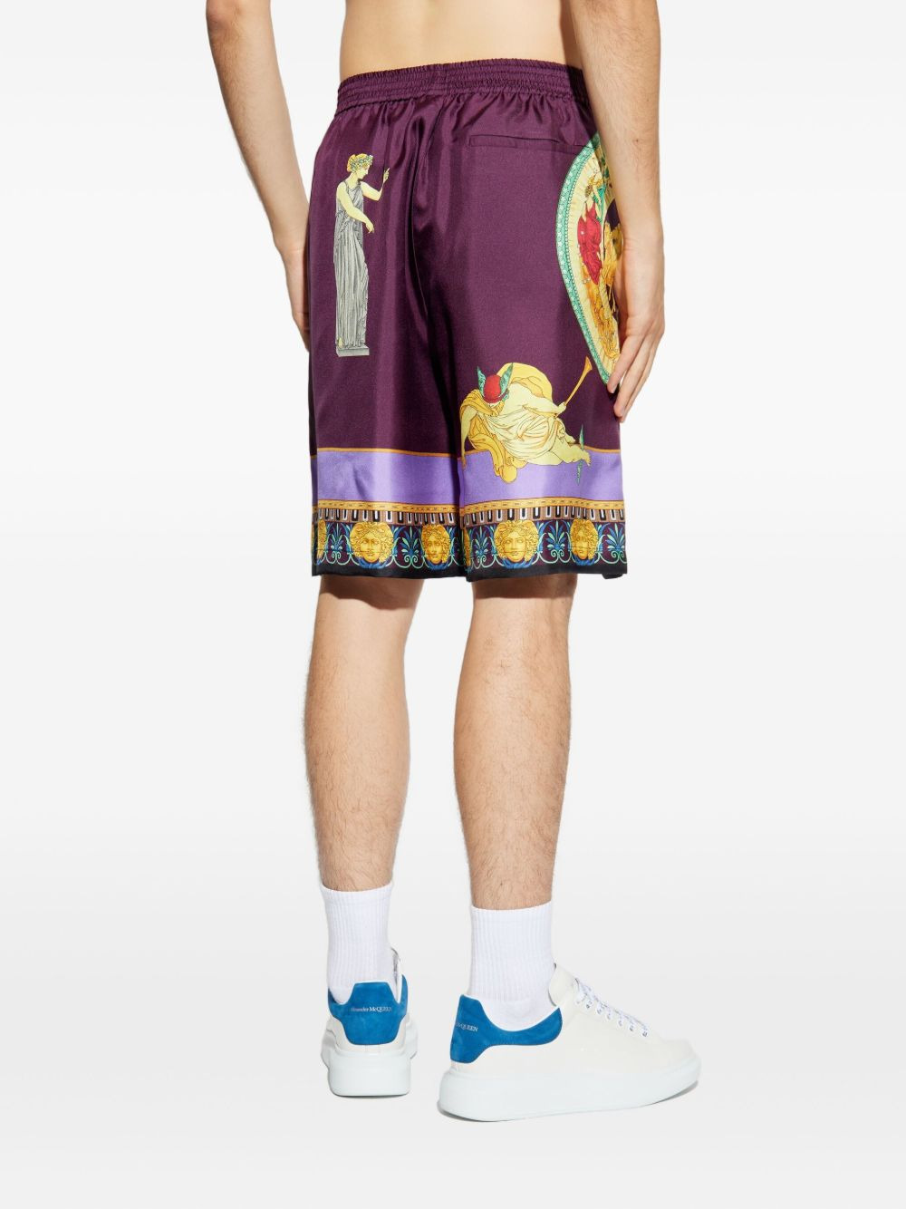 elasticated silk shorts - 4