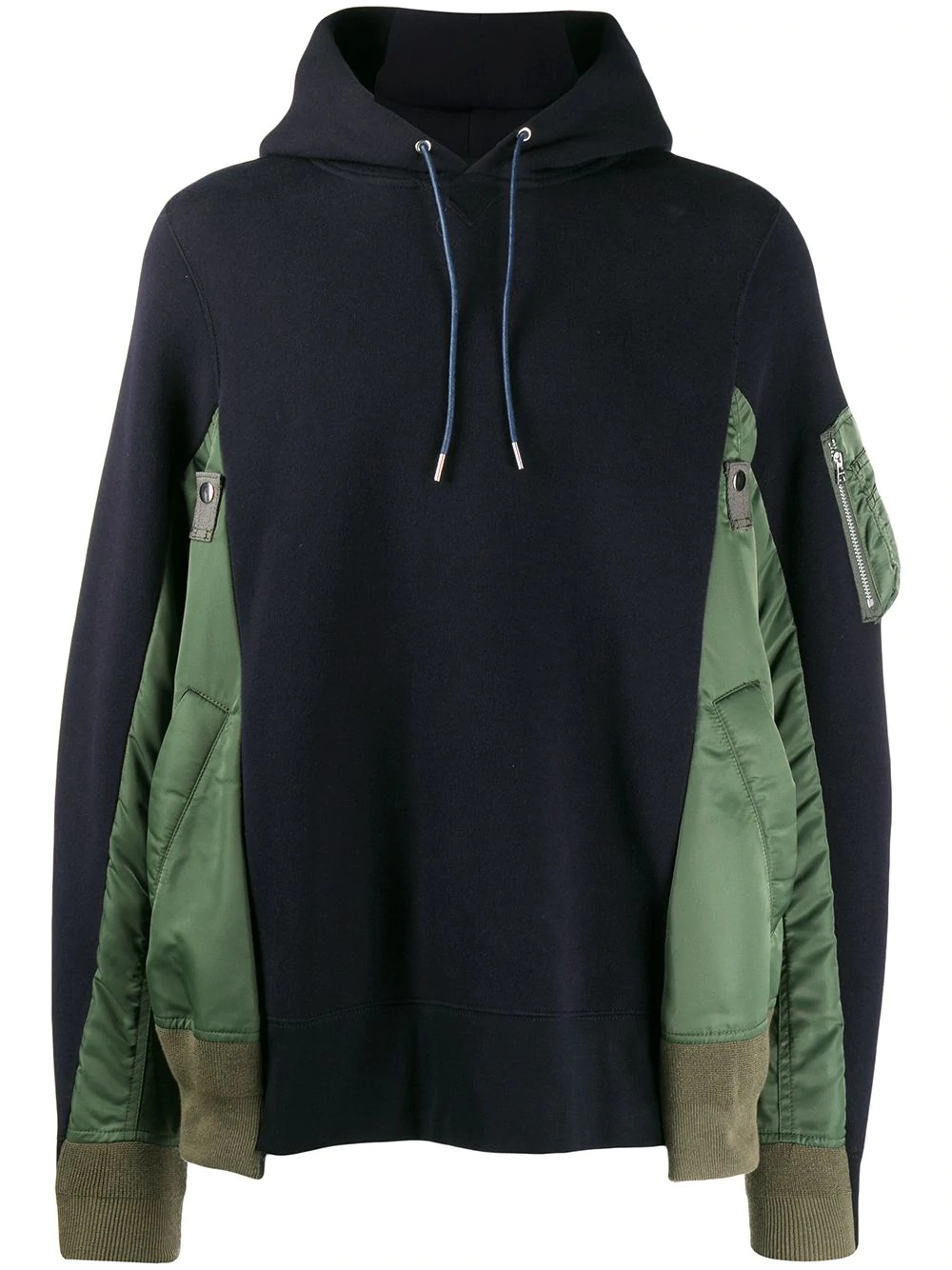 panelled hoodie  - 1