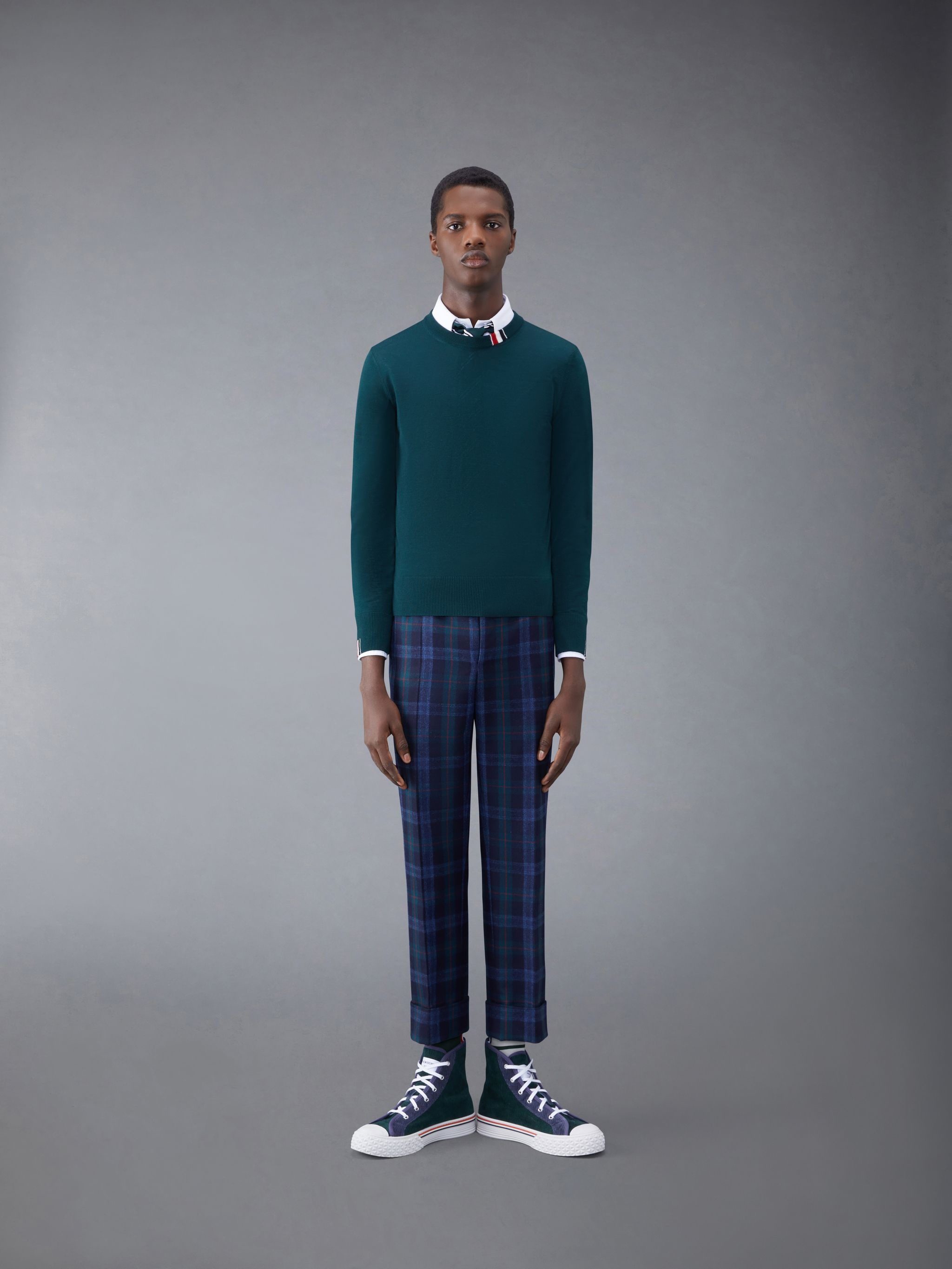 Fine Merino Stripe Relaxed Crew Neck Pullover - 3