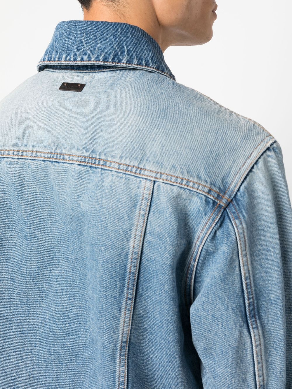 faded-effect denim jacket - 5