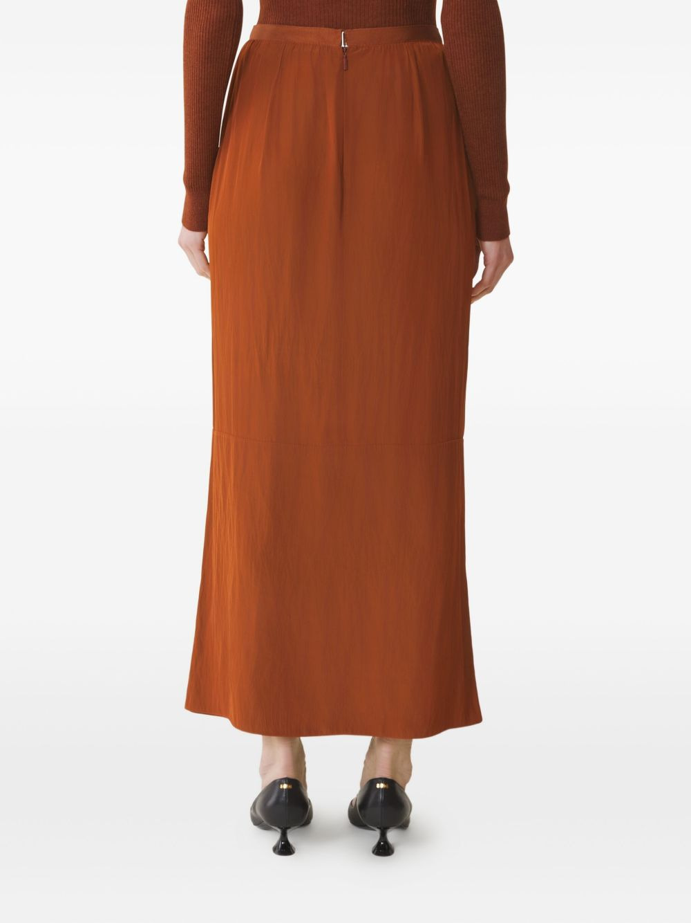 pleated button-detail skirt - 4