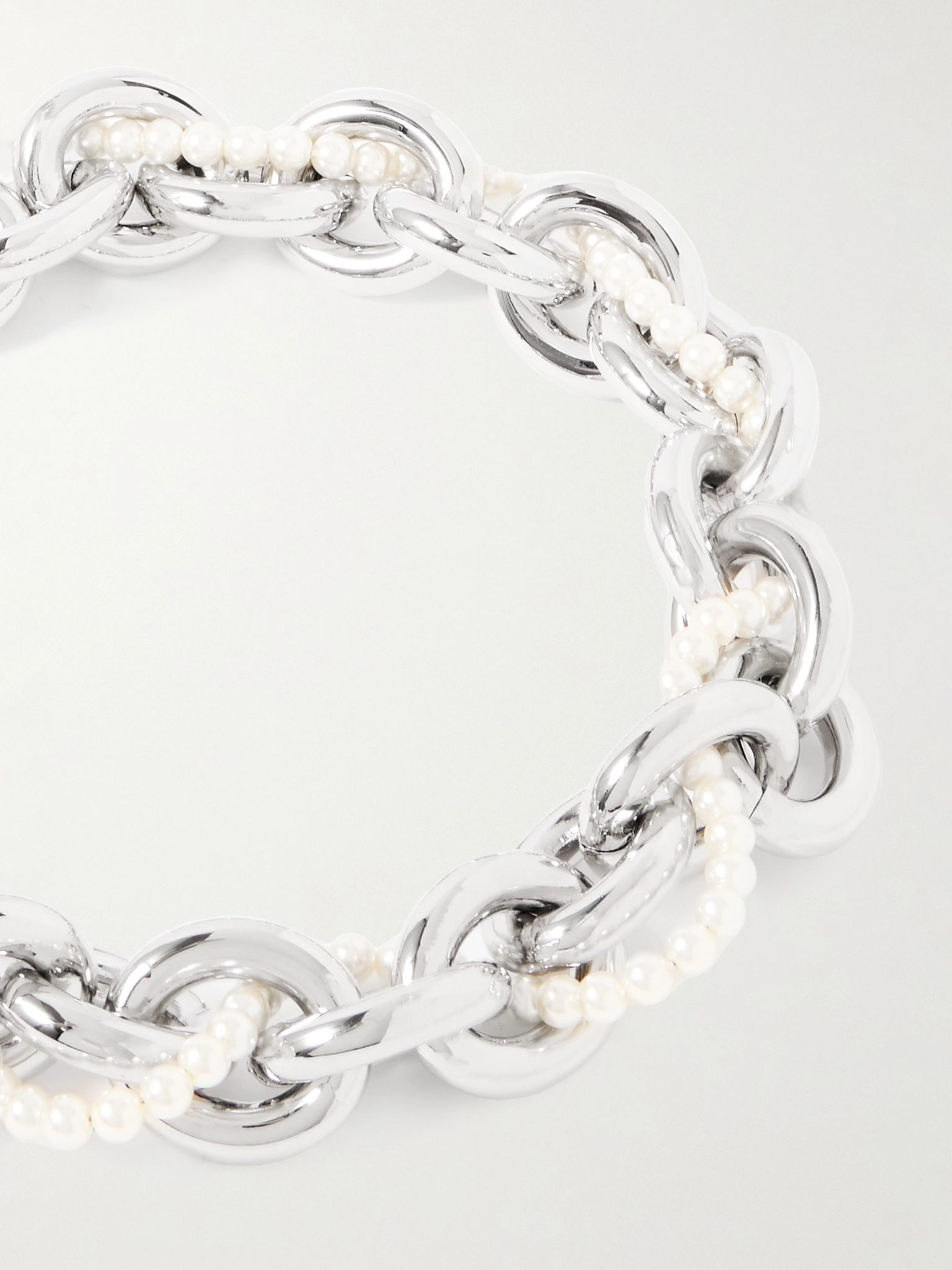 Silver-tone faux pearl necklace Silver - 4