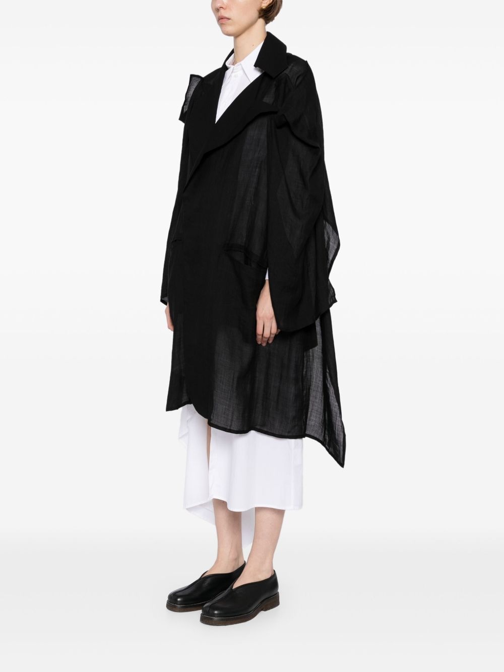 twill belted blazer - 3