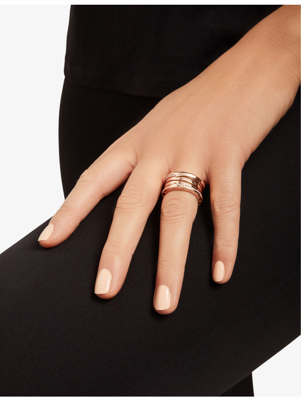 B.zero1 18ct rose gold and 0.18ct round brilliant-cut diamond ring - 5