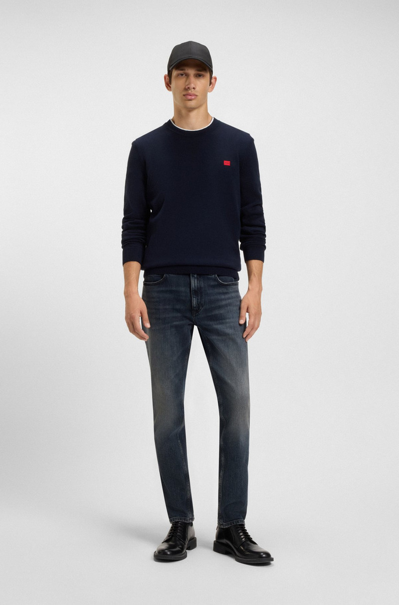 HUGO EXTRA-SLIM-FIT JEANS IN MID-BLUE STRETCH DENIM outlook