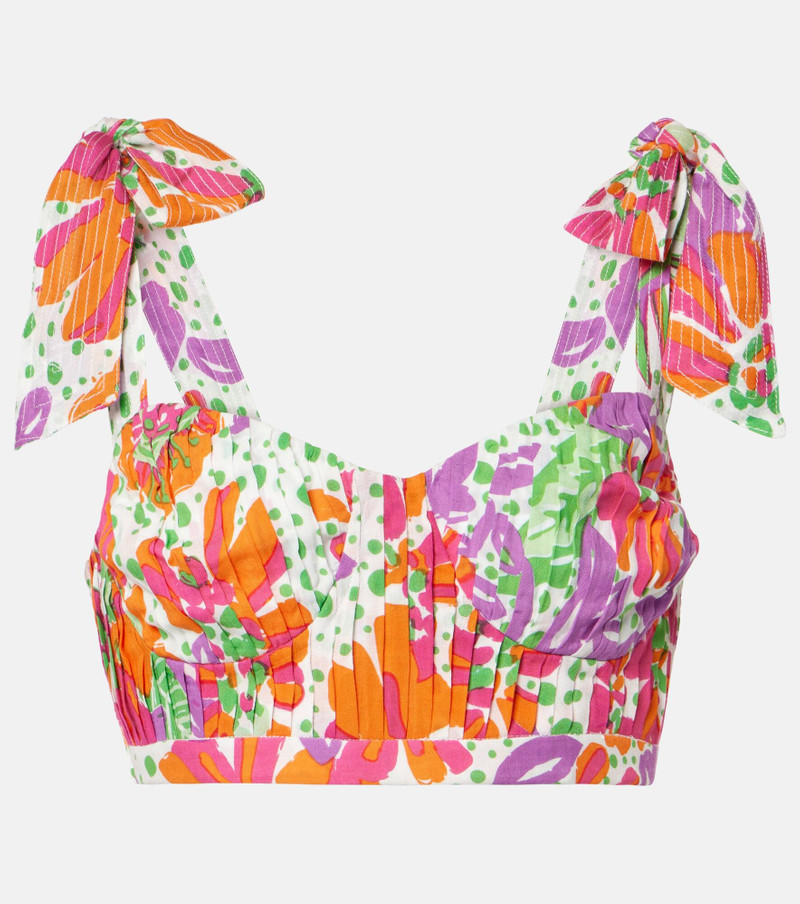Carla printed halterneck crop top - 1