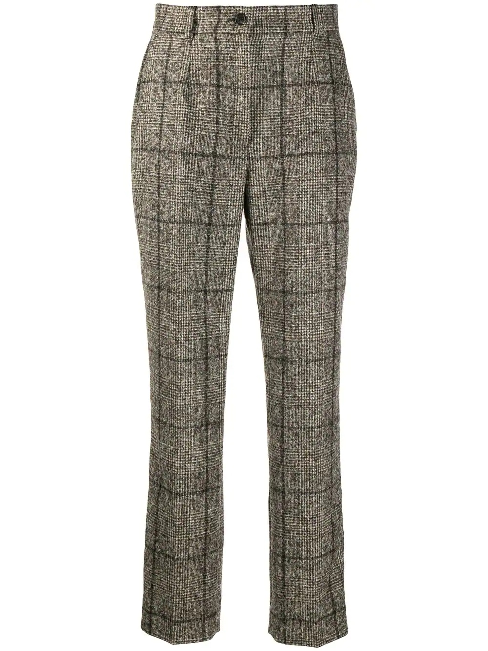 plaid-check tailored trousers - 1