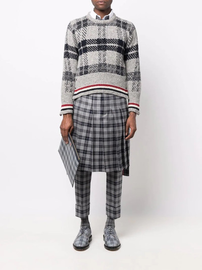 Thom Browne check-pattern jumper outlook