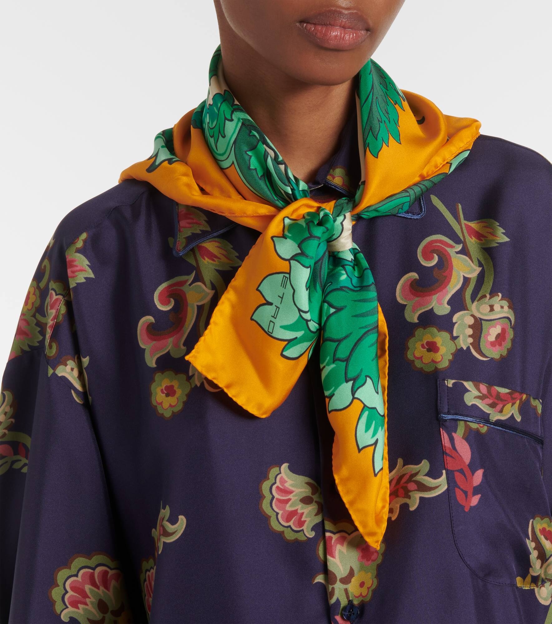 Floral silk scarf - 2